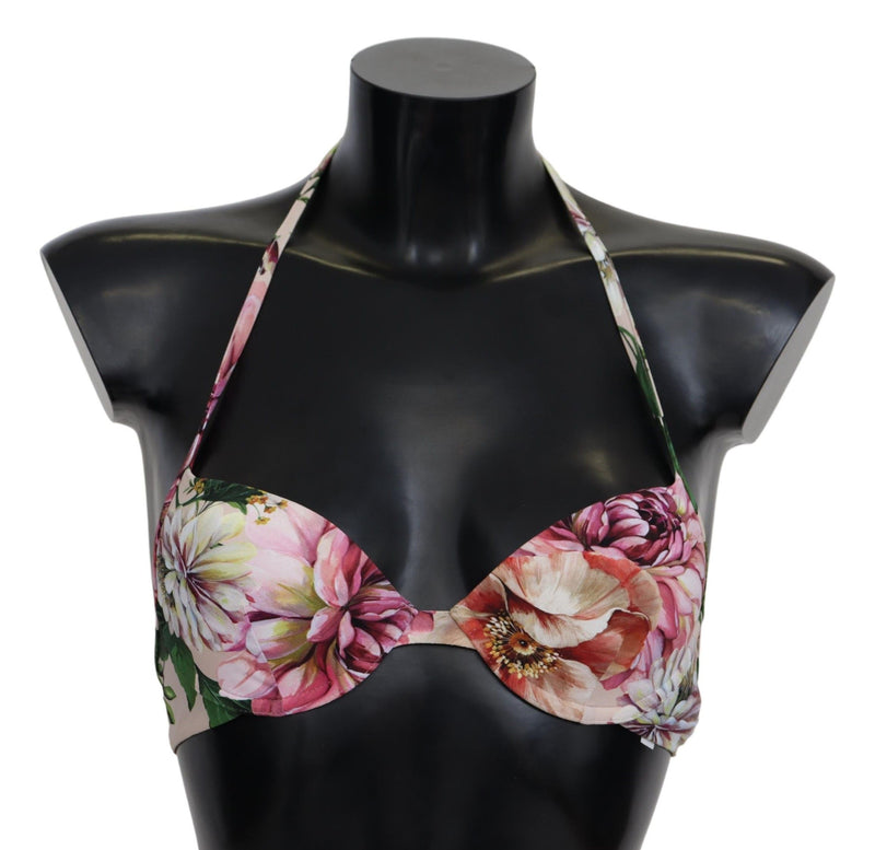 Elegancia floral Top bikini elástica