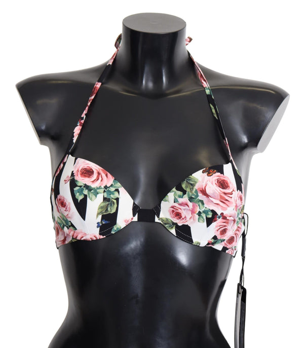 Chic Rose Print Bikini Top για κομψές ημέρες παραλίας