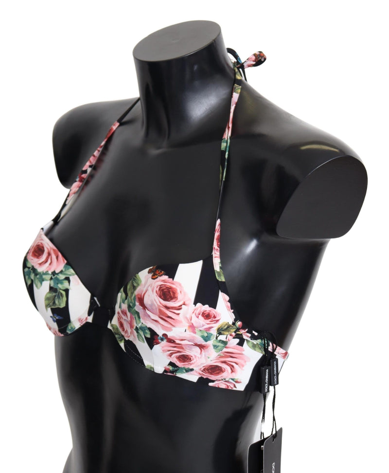 Chic Rose Print Bikini Top για κομψές ημέρες παραλίας