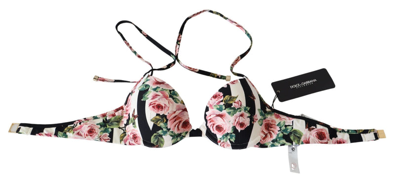 Élégant haut de bikini à imprimé rose