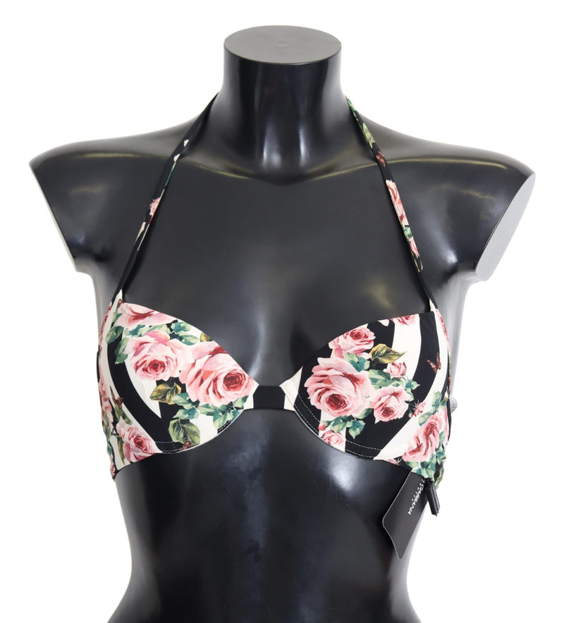 Elegantes Rosendruckbikini -Top