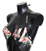 Elegantes Rosendruckbikini -Top