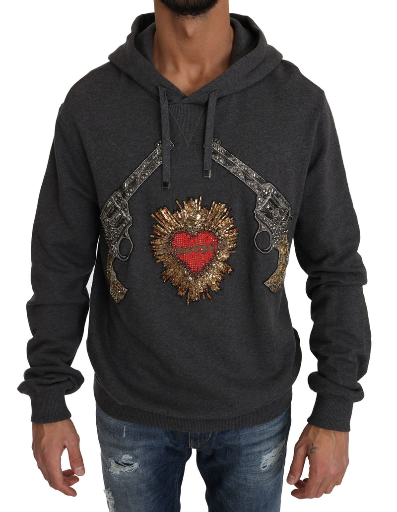 Pull moteur de pistolet à coeur gris cristal