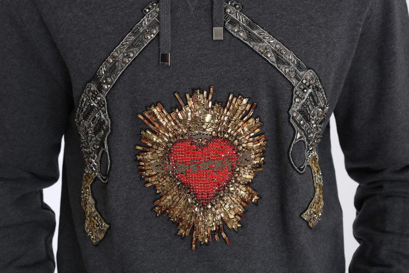 Pull moteur de pistolet à coeur gris cristal