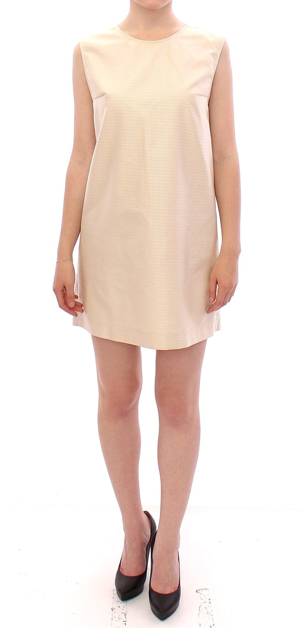 Vestido sin mangas elegante Beige Shift