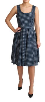 Vestido de línea A Polka Dot sin mangas