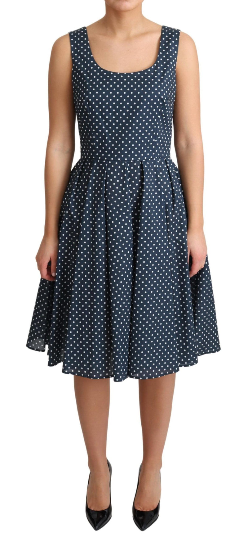 Vestido de línea A Polka Dot sin mangas