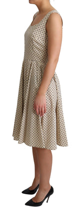 Elegant Polka Dot ärmellose A-Line-Kleid