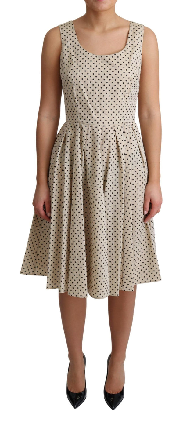 Elegant Polka Dot ärmellose A-Line-Kleid