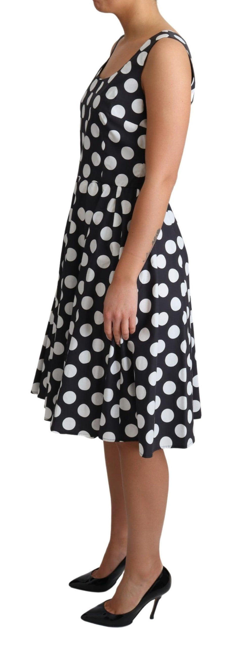 Vestido de línea A Polka Dot sin mangas