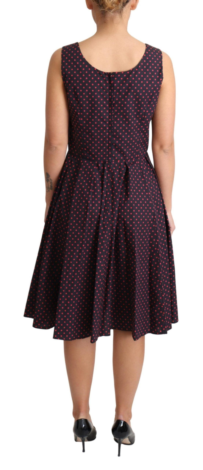 Chic Polka gepunktete A-Linie-ärmelloses Kleid