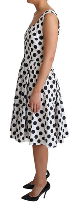 Elegant Polka Dot ärmellose A-Line-Kleid