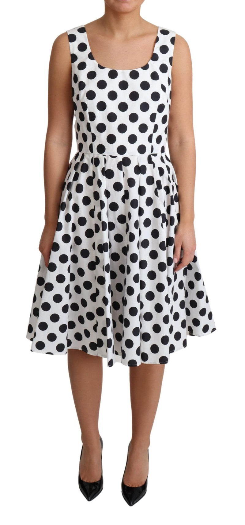 Elegant Polka Dot ärmellose A-Line-Kleid