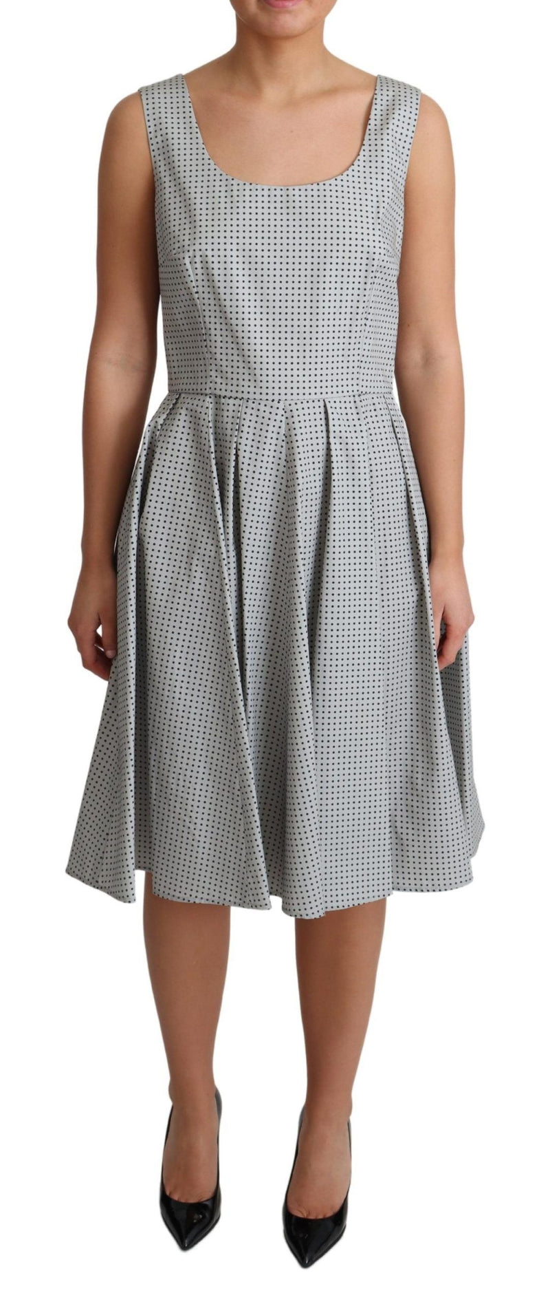 Chic Polka gepunktete ärmellose A-Line-Kleid