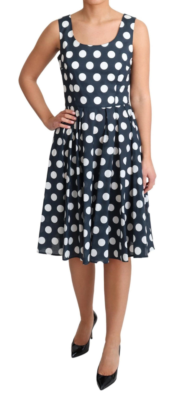 Robe sans manche en forme de polka en pointillés