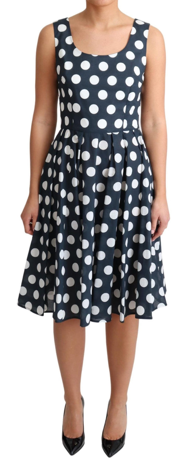 Robe sans manche en forme de polka en pointillés