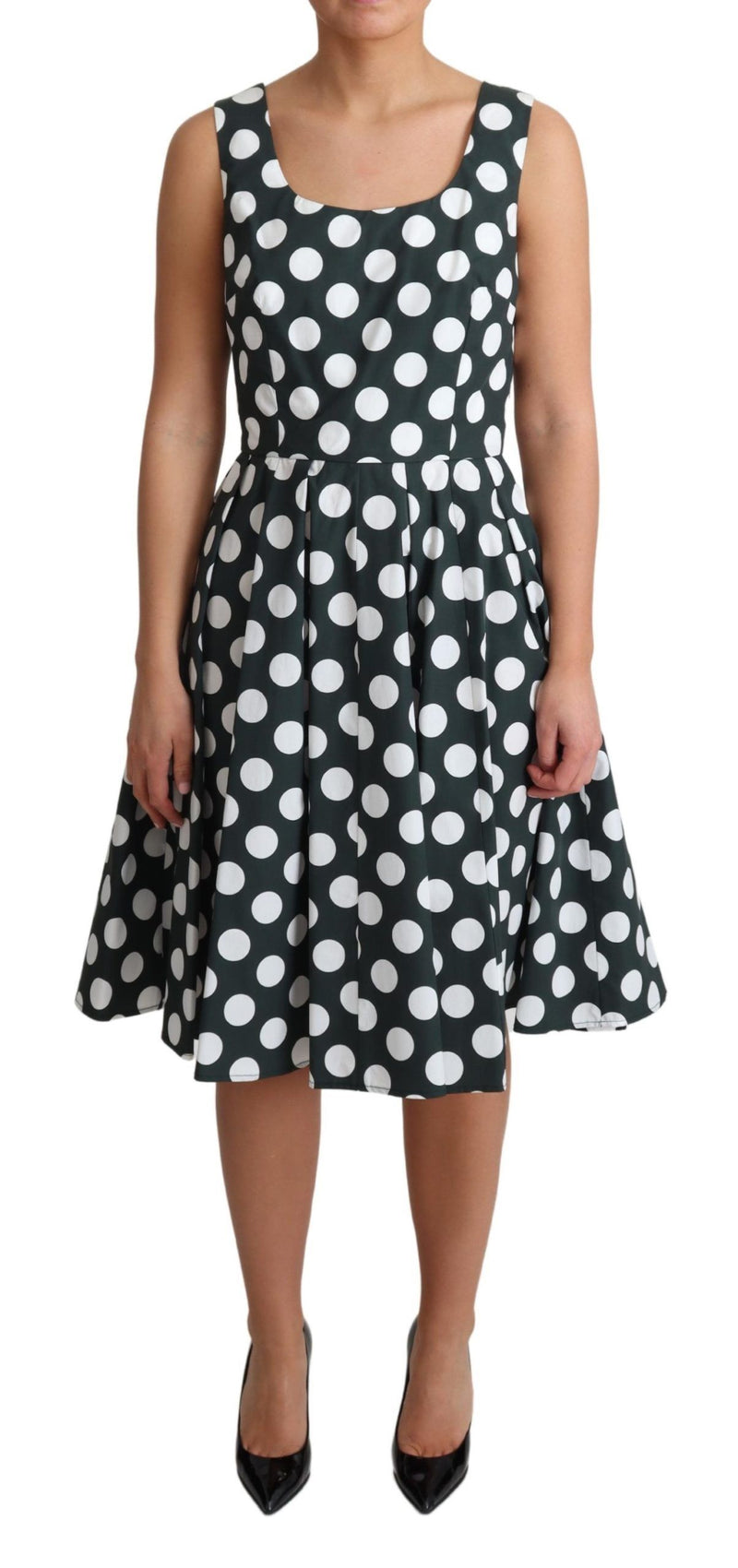 Chic Polka Dot A-Line ärmelloses Kleid