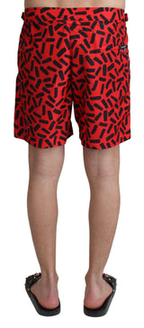 Short boxeur de nage de natation rouge chic