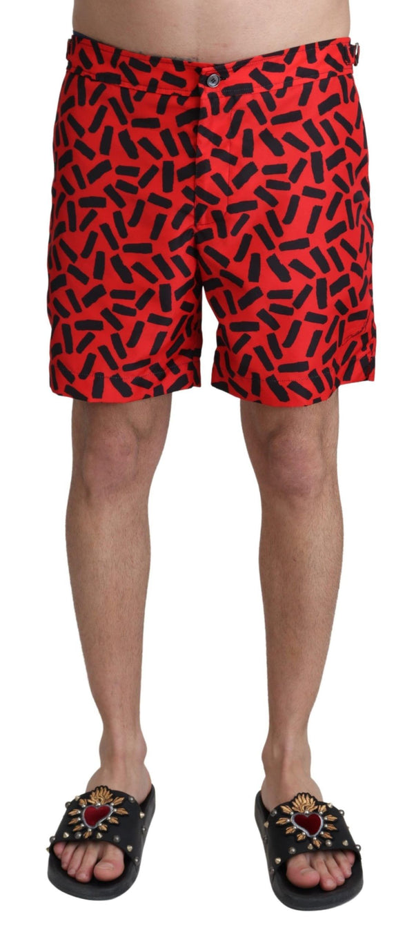 Short boxeur de nage de natation rouge chic