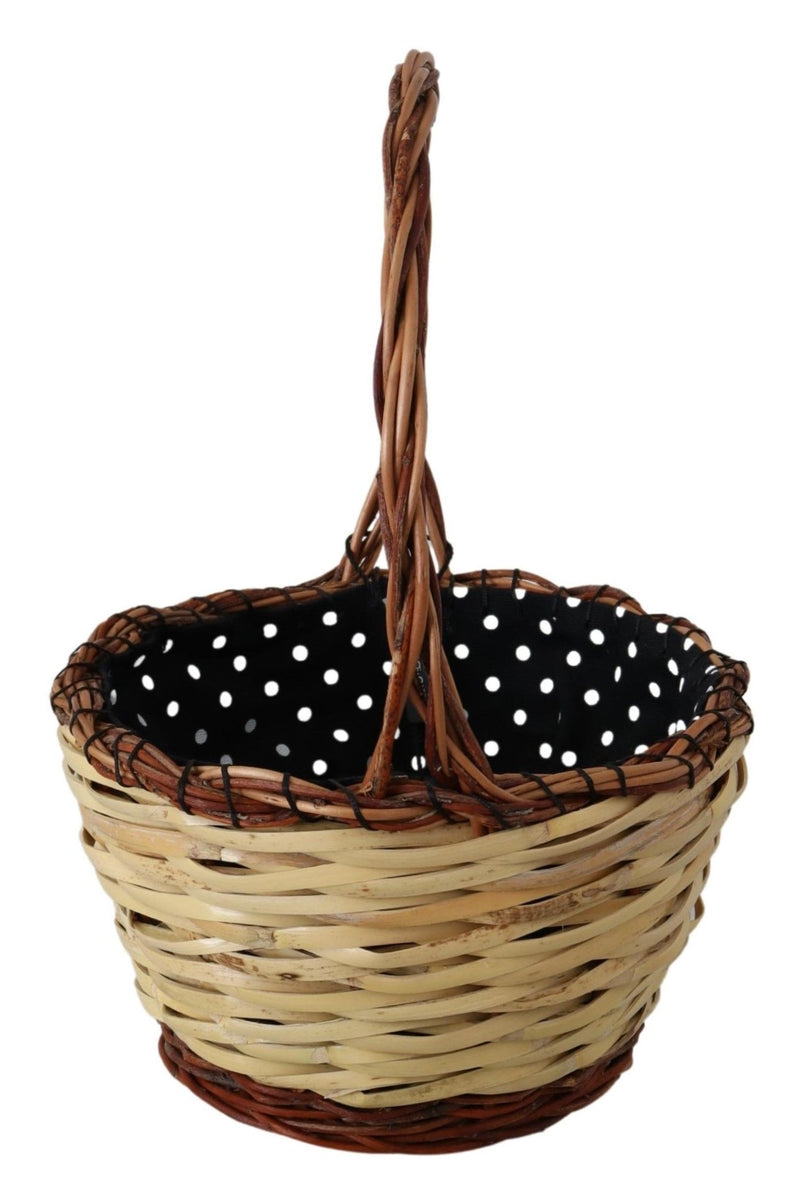 Chic Beige Wicker Basket Tasche