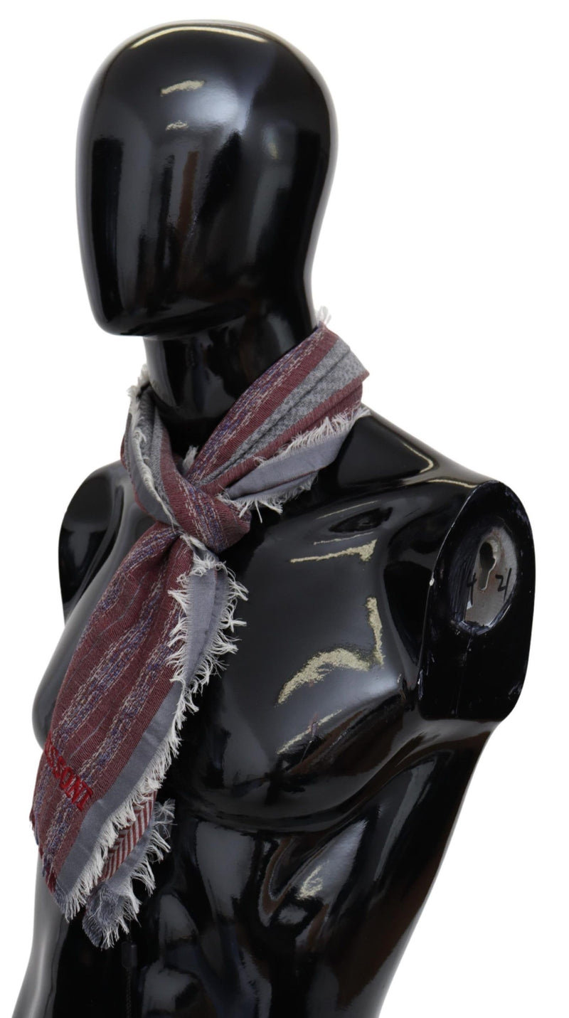 Scarf da designer di miscela di lana multicolore chic