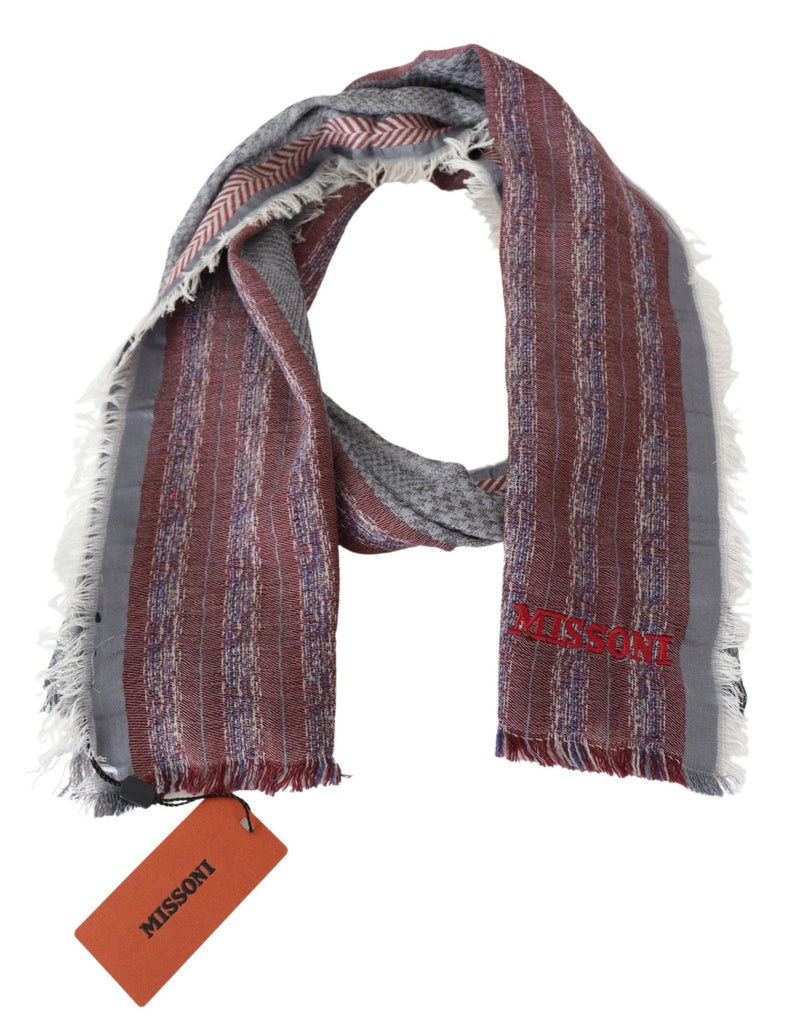 Scarf da designer di miscela di lana multicolore chic