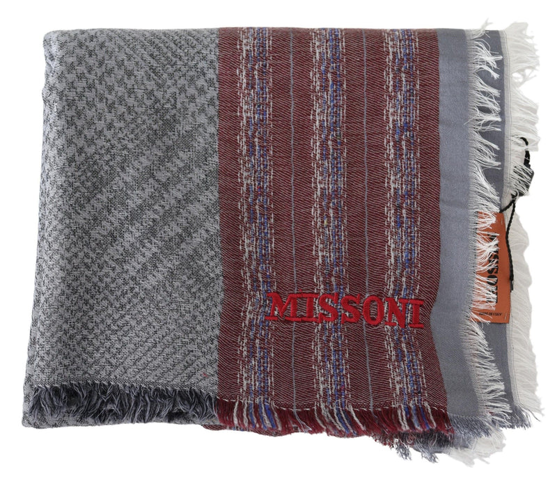 Scarf da designer di miscela di lana multicolore chic