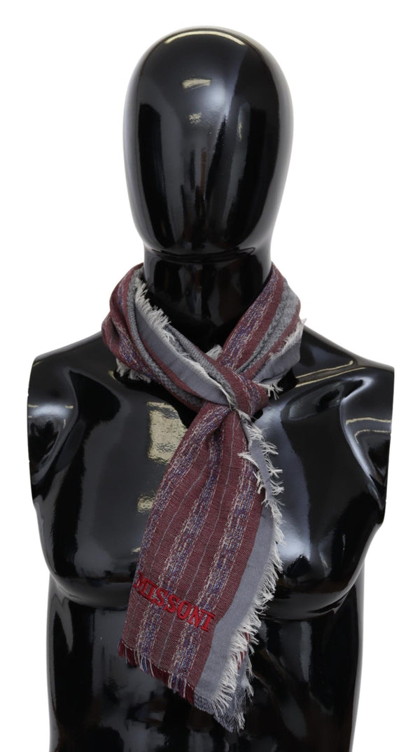 Scarf da designer di miscela di lana multicolore chic