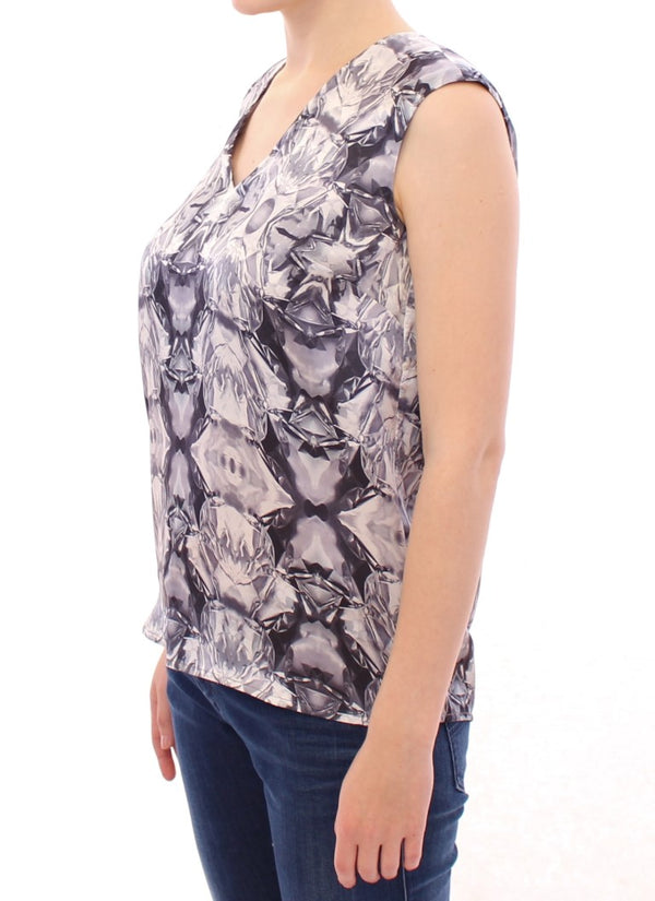 Exquisite Silk Sleeveless Blouse in Multicolor