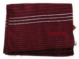 Elegant Wool Silk Blend Striped Scarf