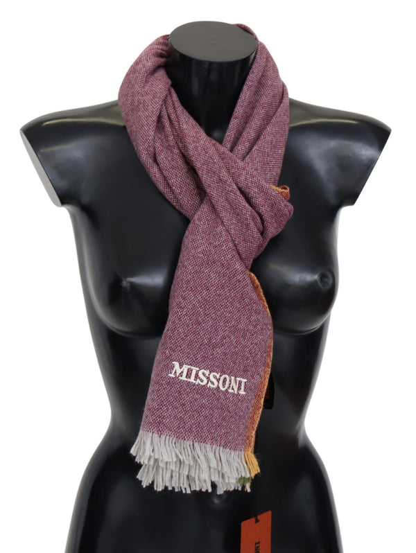 Chic Maroon Cashmere Scarf avec broderie de logo