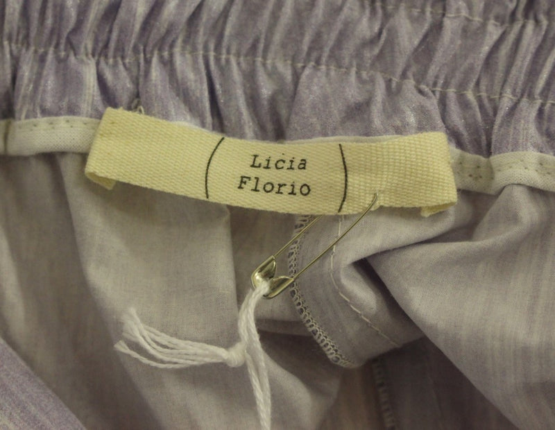 Eleganti pantaloncini viscosi viola - chiusura con zip laterale