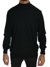 Elegante maglione pullover di lana vergine nera