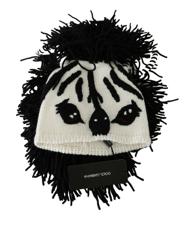 Gorro de cachemira en blanco y negro