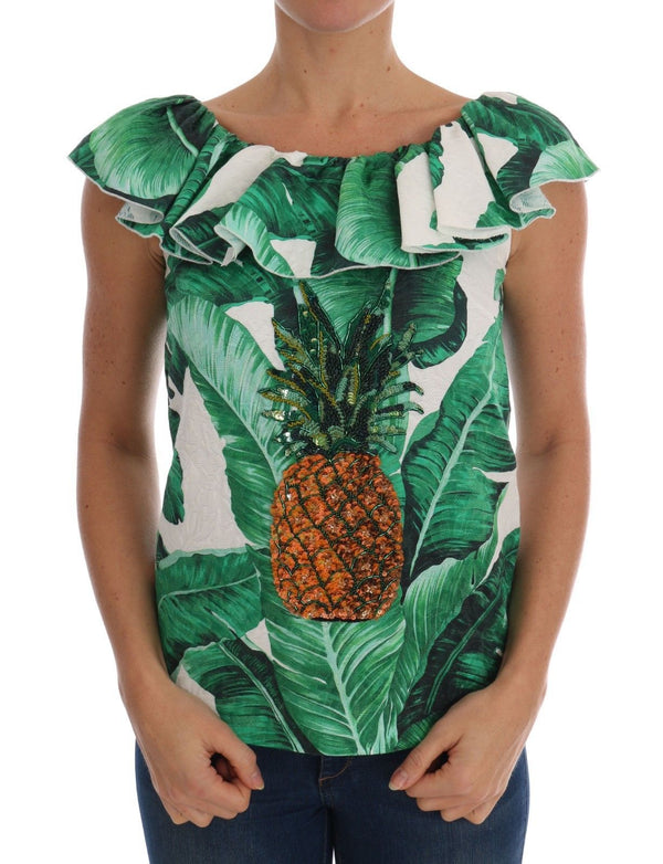 Blusa di ananas con paillettes elegante