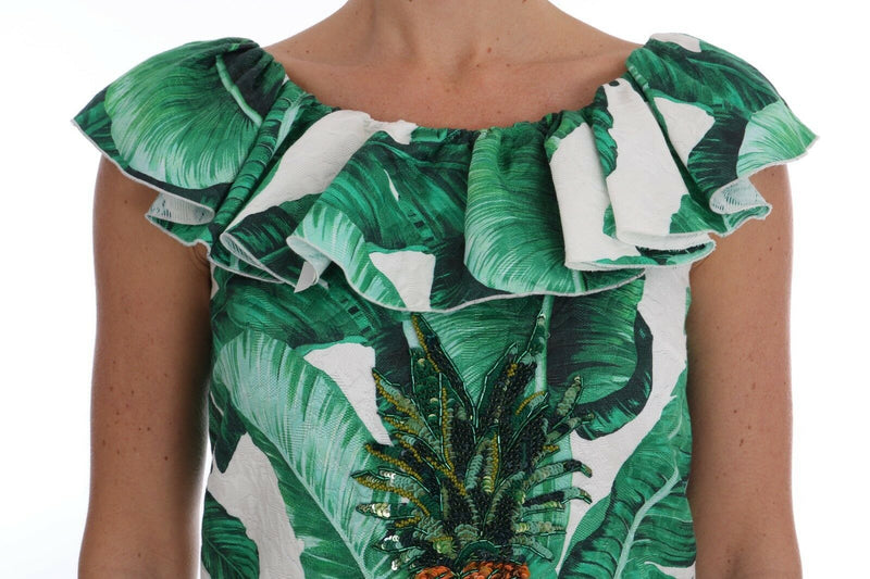 Elegante blusa de piña con lentejuelas