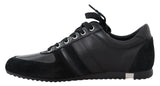 Elegantes zapatillas de deporte deportivo de cuero negro