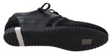 Elegante schwarze Ledersport -Turnschuhe