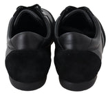 Elegante schwarze Ledersport -Turnschuhe