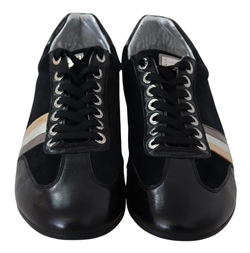 Eleganti sneaker sportive in pelle nera