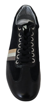 Eleganti sneaker sportive in pelle nera