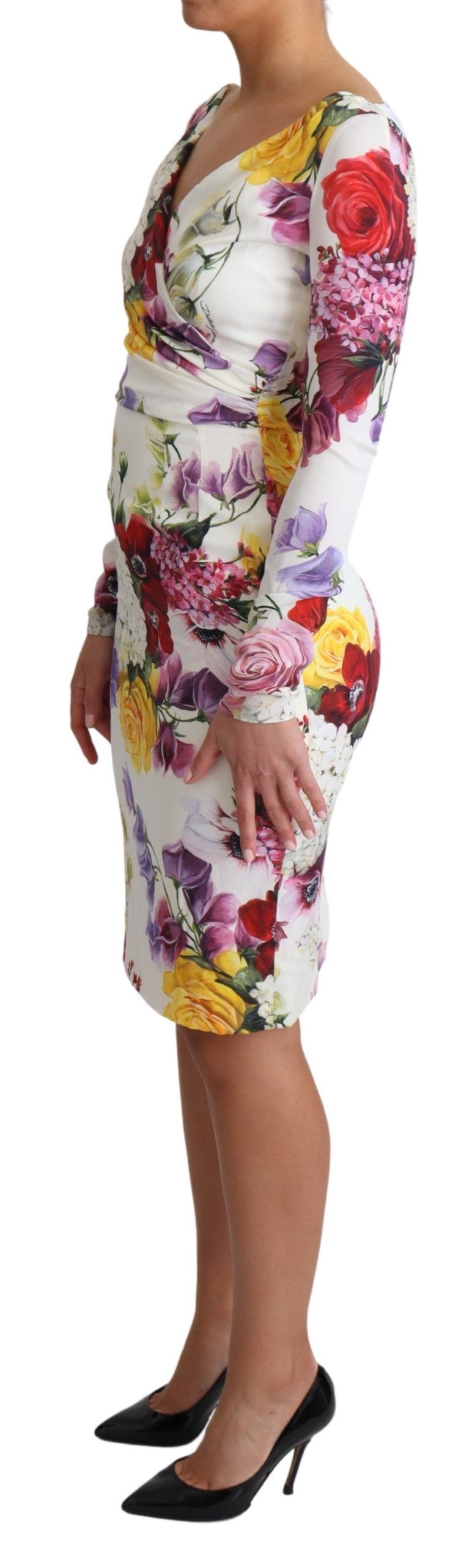 Robe de soie de gaine florale élégante