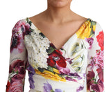 Robe de soie de gaine florale élégante