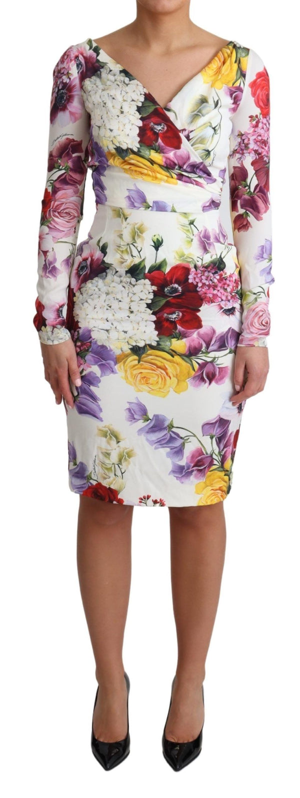 Robe de soie de gaine florale élégante