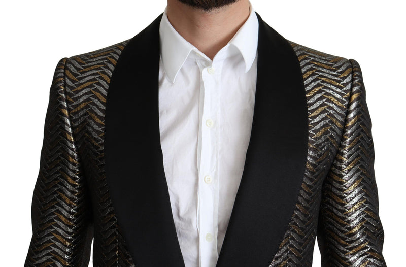 Κομψό μεταλλικό Jacquard Slim Blazer Jacket