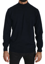 Eleganter dunkelblauer Pullover -Pullover