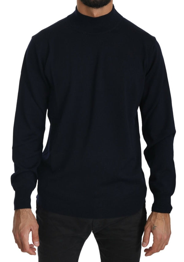 Elegante maglione pullover blu scuro