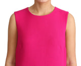 Élégant robe de quart de mélange de laine à paillettes fuchsia à paillettes