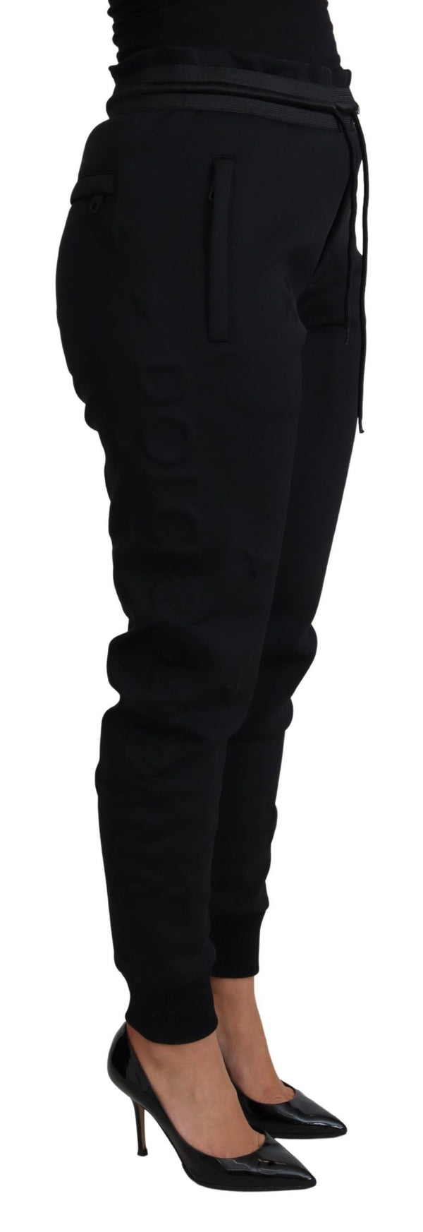 Elegant Black Jogger Trousers with Iconic Logo