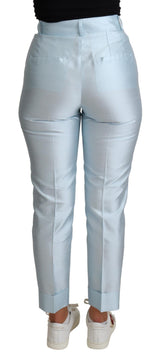 Pantalon de soie taille haute